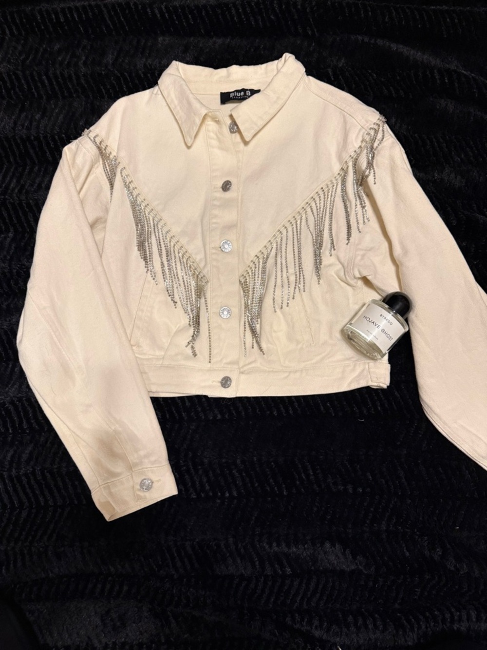 Blue B Collection Cream Button-Front Jacket